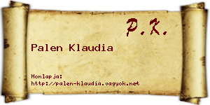 Palen Klaudia névjegykártya